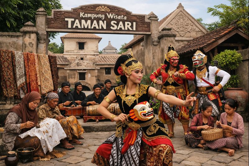 Seni dan tradisi lokal di Kampung Wisata Taman Sari Yogyakarta dengan pertunjukan tari tradisional dan aktivitas budaya masyarakat