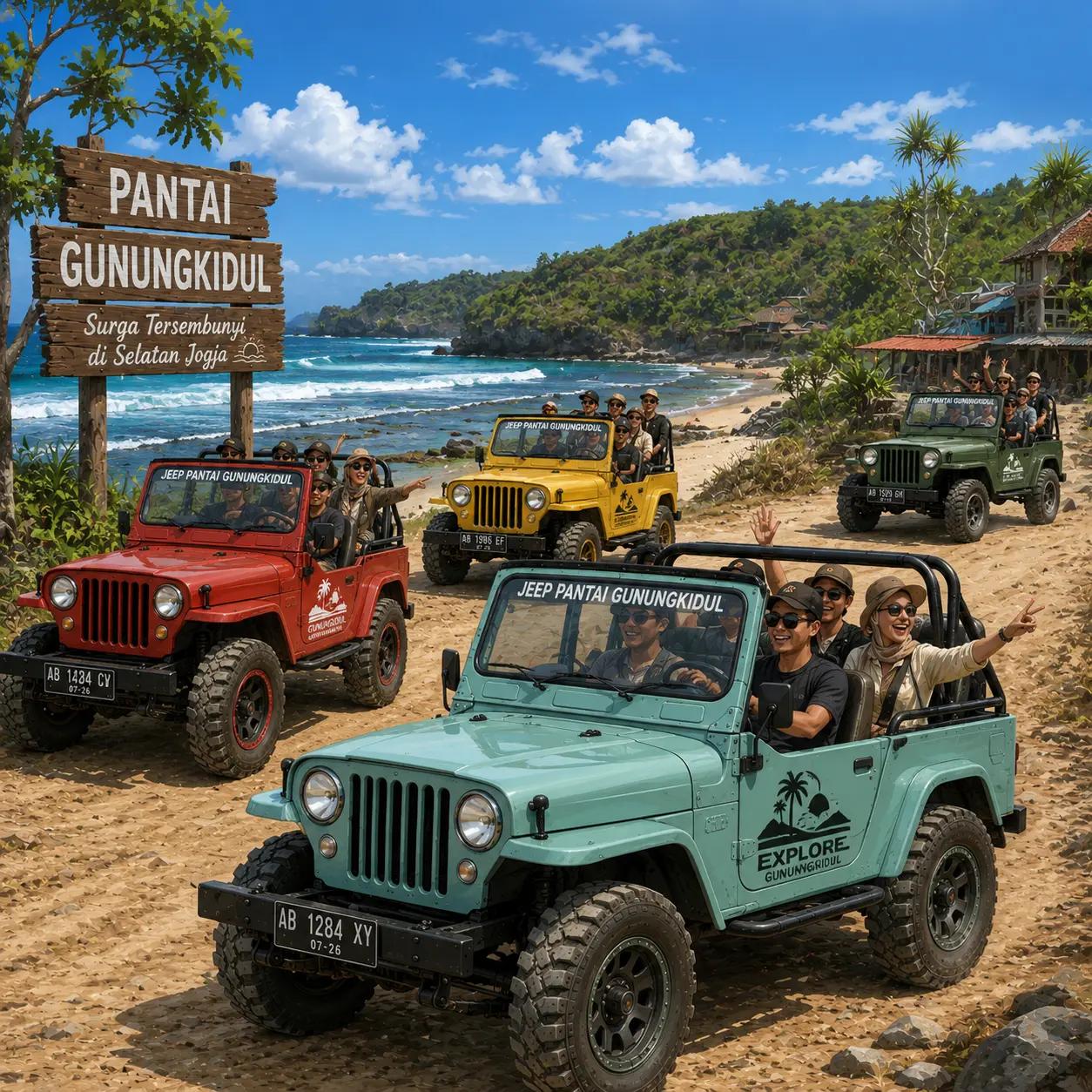 Jeep Area Pantai Gunungkidul